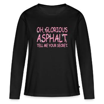 Skater Oh Glorious Asphalt Dis-moi ton secret - T-shirt manches longues Premium bio Femme - noir - Devant - Julia (174cm)