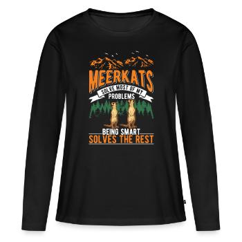 Suricate Cadeau Suricate Suricate - T-shirt manches longues Premium bio Femme - noir - Devant - Julia (174cm)
