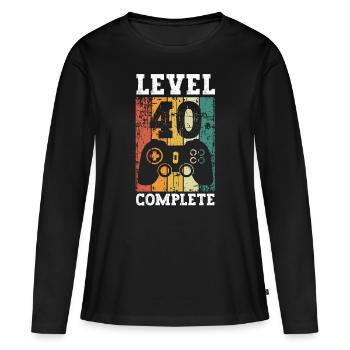 Il y a 40 ans, j’étais le 40 le plus rapide. - T-shirt manches longues Premium bio Femme - noir - Devant - Julia (174cm)