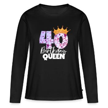 Il y a 40 ans, j’étais le 40 le plus rapide. - T-shirt manches longues Premium bio Femme - noir - Devant - Julia (174cm)