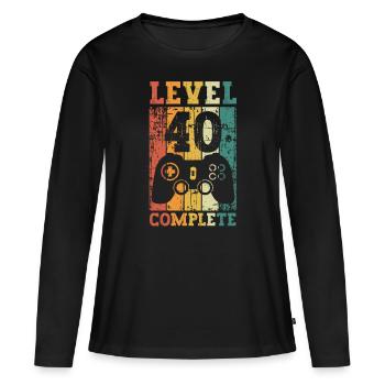 Il y a 40 ans, j’étais le 40 le plus rapide. - T-shirt manches longues Premium bio Femme - noir - Devant - Julia (174cm)