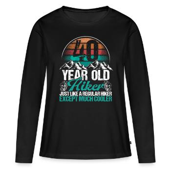 40 Birthday Hiking Mountains 40 Year Old Hiker - Frauen Premium Bio Langarmshirt - Schwarz - Vorne - Julia (174cm)