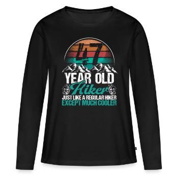 47 Birthday Hiking Mountains 47 Year Old Hiker - Frauen Premium Bio Langarmshirt - Schwarz - Vorne - Julia (174cm)