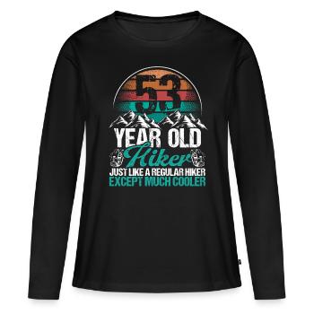 53 Birthday Hiking Mountains 53 Year Old Hiker - Frauen Premium Bio Langarmshirt - Schwarz - Vorne - Julia (174cm)