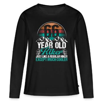 66 Birthday Hiking Mountains 66 Year Old Hiker - Frauen Premium Bio Langarmshirt - Schwarz - Vorne - Julia (174cm)