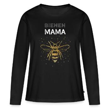 Bienen Mama Honigbiene Imkerei Imker Bienenzucht - Frauen Premium Bio Langarmshirt - Schwarz - Vorne - Julia (174cm)