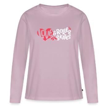 Rollschuhlaufen Liebe & Rollschuhe Rollerskate - Frauen Premium Bio Langarmshirt - Altrosa - Vorne - Julia (174cm)