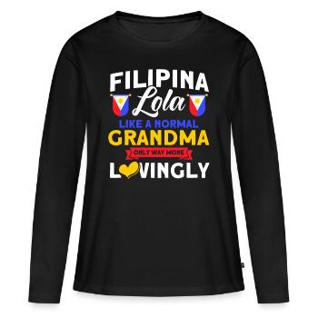 Philippines Drapeau philippin - T-shirt manches longues Premium bio Femme - noir - Devant - Julia (174cm)