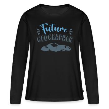 Futur Géographe Profession Géographe Géographie - T-shirt manches longues Premium bio Femme - noir - Devant - Julia (174cm)