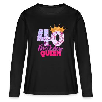 Il y a 40 ans, j’étais le 40 le plus rapide. - T-shirt manches longues Premium bio Femme - noir - Devant - Julia (174cm)