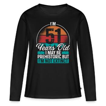 51 Birthday Idea Men Birthdays Funny 51 Year Old - Frauen Premium Bio Langarmshirt - Schwarz - Vorne - Julia (174cm)