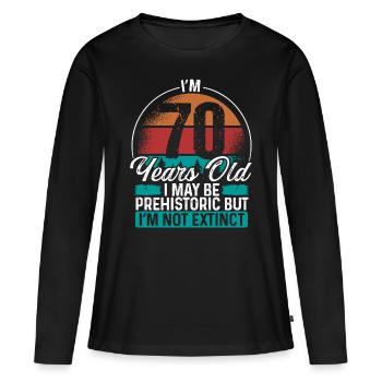 70 Birthday Idea Men Birthdays Funny 70 Year Old - Frauen Premium Bio Langarmshirt - Schwarz - Vorne - Julia (174cm)
