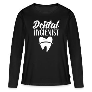 Hygiénistes dentaires Hygiène dentaire Équipe dentaire - T-shirt manches longues Premium bio Femme - noir - Devant - Julia (174cm)