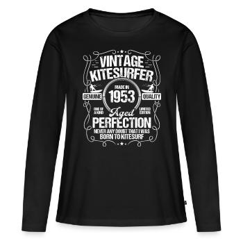 1953 Kiteboarding Kitesurfing Kitesurfer Born 1953 - Frauen Premium Bio Langarmshirt - Schwarz - Vorne - Julia (174cm)