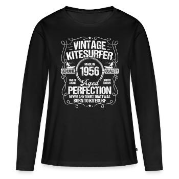 1956 Kiteboarding Kitesurfing Kitesurfer Born 1956 - Frauen Premium Bio Langarmshirt - Schwarz - Vorne - Julia (174cm)