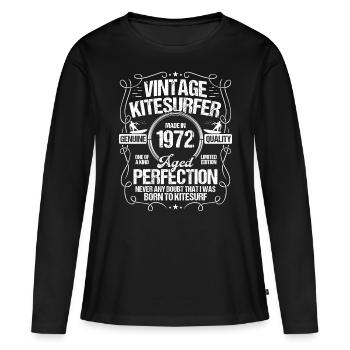 1972 Kiteboarding Kitesurfing Kitesurfer Born 1972 - Frauen Premium Bio Langarmshirt - Schwarz - Vorne - Julia (174cm)