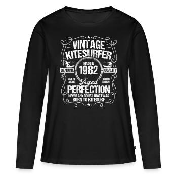 1982 Kiteboarding Kitesurfing Kitesurfer Born 1982 - Frauen Premium Bio Langarmshirt - Schwarz - Vorne - Julia (174cm)