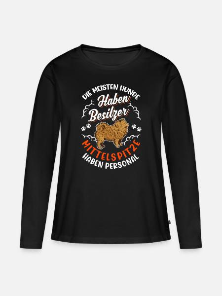 Mittelspitz Personal - Frauen Premium Bio Langarmshirt - Schwarz