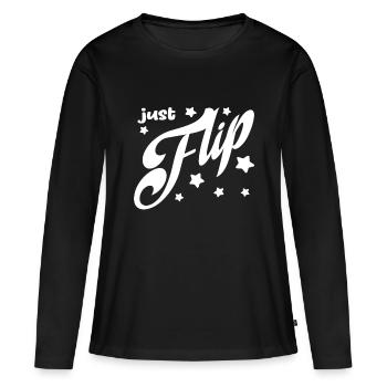 Just Flip - Tumble Funny Cheerleading Design - Frauen Premium Bio Langarmshirt - Schwarz - Vorne - Julia (174cm)