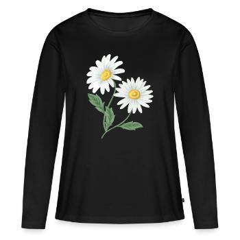 Camomille - T-shirt manches longues Premium bio Femme - noir - Devant - Julia (174cm)