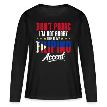 Philippines Drapeau philippin - T-shirt manches longues Premium bio Femme - noir - Devant - Julia (174cm)