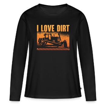 Excavatrice Bulldozer Travailleur de la construction Bulldozer Cadeau - T-shirt manches longues Premium bio Femme - noir - Devant - Julia (174cm)