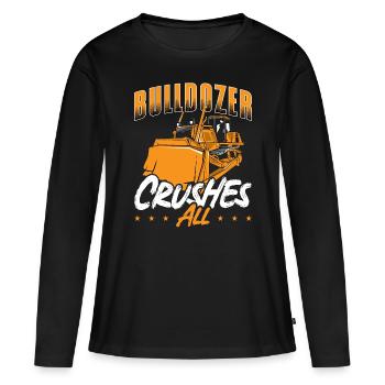 Ouvrier de la construction Excavatrice Bulldozer Bulldozer Bulldozer Bulldozer Cadeau - T-shirt manches longues Premium bio Femme - noir - Devant - Julia (174cm)
