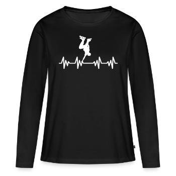Inline-Skating Rollerskates Inline-Skater - Frauen Premium Bio Langarmshirt - Schwarz - Vorne - Julia (174cm)