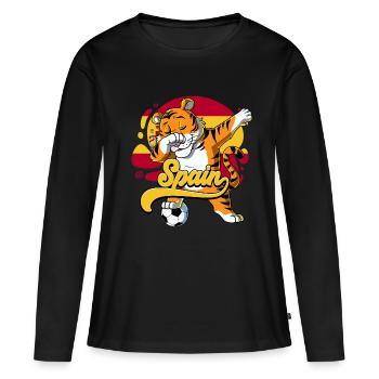 Spanien Fußball - Frauen Premium Bio Langarmshirt - Schwarz - Vorne - Julia (174cm)