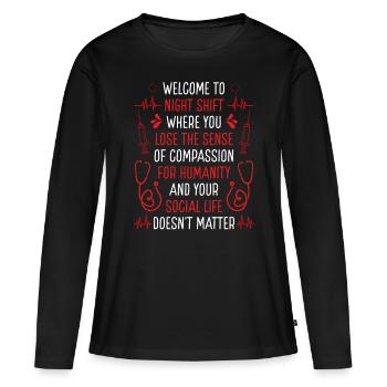 Emergency Room Nurse Night ER Nurse Appreciation - Frauen Premium Bio Langarmshirt - Schwarz - Vorne - Julia (174cm)
