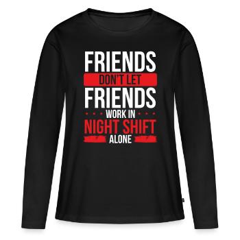 Shift Worker Factory Worker Night Shift Production - Women's Premium Organic Long Sleeve Shirt - black - Front - Julia (174cm)