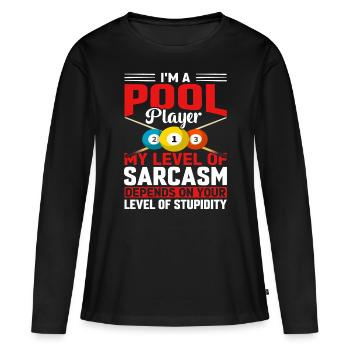 Billard Piscine Billard Billard Boule Billard Billard Cuisine 8Ball - T-shirt manches longues Premium bio Femme - noir - Devant - Julia (174cm)