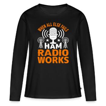Funk Amateur Funker Funken Radio Hobby Geschenk - Frauen Premium Bio Langarmshirt - Schwarz - Vorne - Julia (174cm)