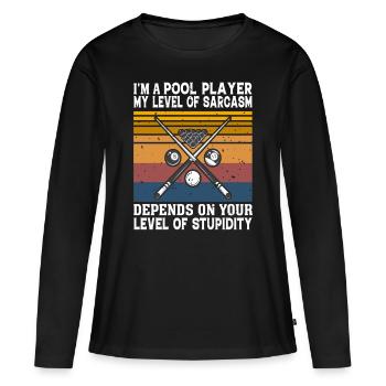 Billard Piscine Billard Billard Boule Billard Billard Cuisine 8Ball - T-shirt manches longues Premium bio Femme - noir - Devant - Julia (174cm)