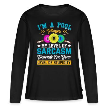 Billard Piscine Billard Billard Boule Billard Billard Cuisine 8Ball - T-shirt manches longues Premium bio Femme - noir - Devant - Julia (174cm)