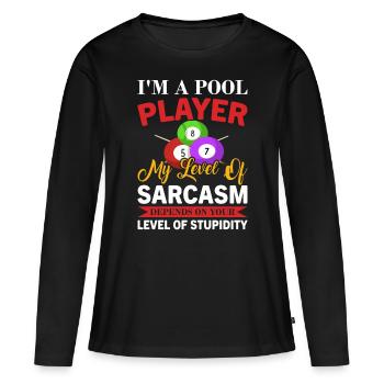 Billard Piscine Billard Billard Boule Billard Billard Cuisine 8Ball - T-shirt manches longues Premium bio Femme - noir - Devant - Julia (174cm)