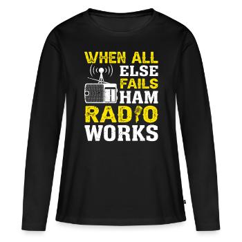Funk Amateur Funker Funken Radio Hobby Geschenk - Frauen Premium Bio Langarmshirt - Schwarz - Vorne - Julia (174cm)