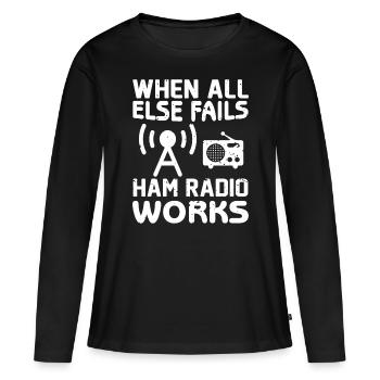 Funk Amateur Funker Funken Radio Hobby Geschenk - Frauen Premium Bio Langarmshirt - Schwarz - Vorne - Julia (174cm)