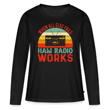 Funk Amateur Funker Funken Radio Hobby Geschenk - Frauen Premium Bio Langarmshirt - Schwarz - Vorne - Julia (174cm)