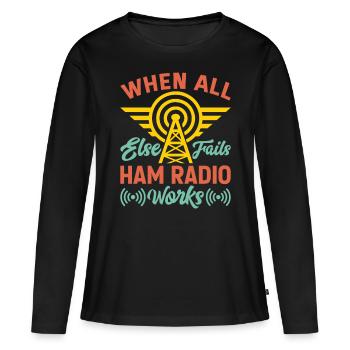 Funk Amateur Funker Funken Radio Hobby Geschenk - Frauen Premium Bio Langarmshirt - Schwarz - Vorne - Julia (174cm)