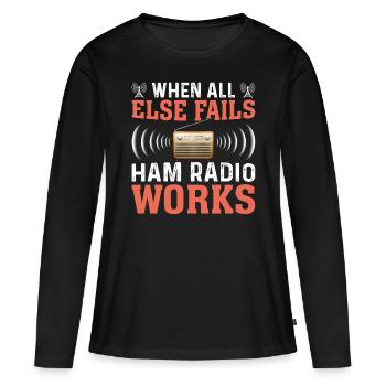 Funk Amateur Funker Funken Radio Hobby Geschenk - Frauen Premium Bio Langarmshirt - Schwarz - Vorne - Julia (174cm)