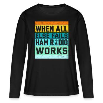Funk Amateur Funker Funken Radio Hobby Geschenk - Frauen Premium Bio Langarmshirt - Schwarz - Vorne - Julia (174cm)