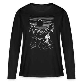 Skiing Skiing Skiing Skiing Skis - Women's Premium Organic Long Sleeve Shirt - black - Front - Julia (174cm)