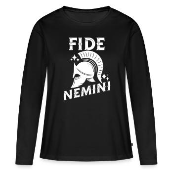 Fide Nemini Langue latine Latin - T-shirt manches longues Premium bio Femme - noir - Devant - Julia (174cm)