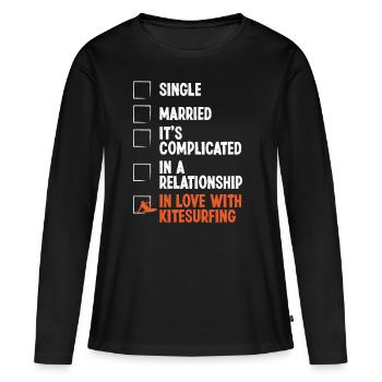 Kitesurfing Relationship Status Kiteboarder Kite - Frauen Premium Bio Langarmshirt - Schwarz - Vorne - Julia (174cm)