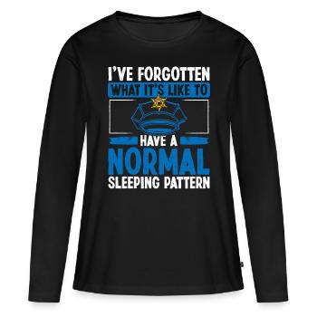 Travailleur de nuit Policier Drôle de policier - T-shirt manches longues Premium bio Femme - noir - Devant - Julia (174cm)