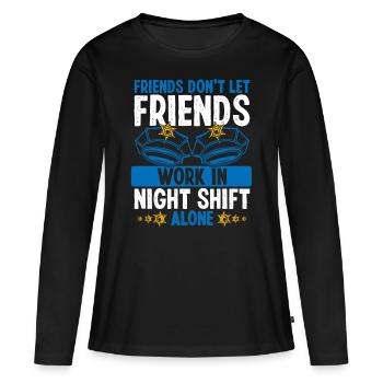 Police Officer Co Worker Night Shift Policeman - Frauen Premium Bio Langarmshirt - Schwarz - Vorne - Julia (174cm)