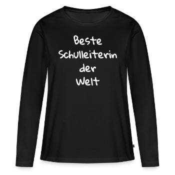 Schulleiterin Schulleitung Schule Geschenk Idee - Frauen Premium Bio Langarmshirt - Schwarz - Vorne - Julia (174cm)