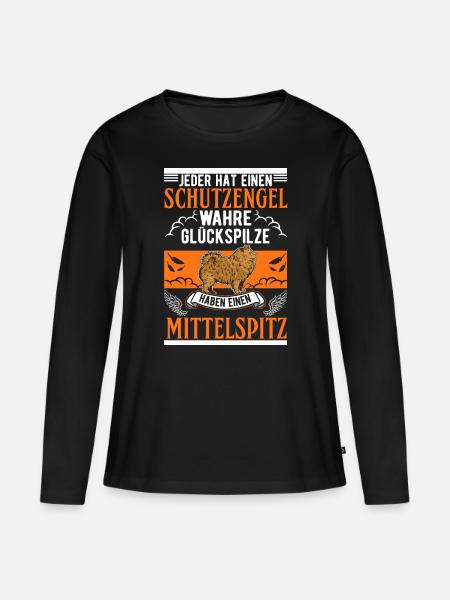 Mittelspitz Schutzengel - Frauen Premium Bio Langarmshirt - Schwarz