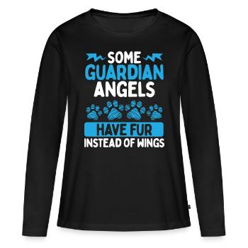 Propriétaire de chien d’assistance Guardian Angle Chien d’assistance - T-shirt manches longues Premium bio Femme - noir - Devant - Julia (174cm)